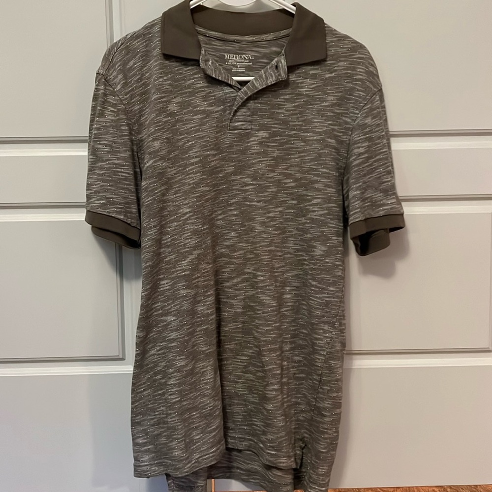Grey patterned polo shirt